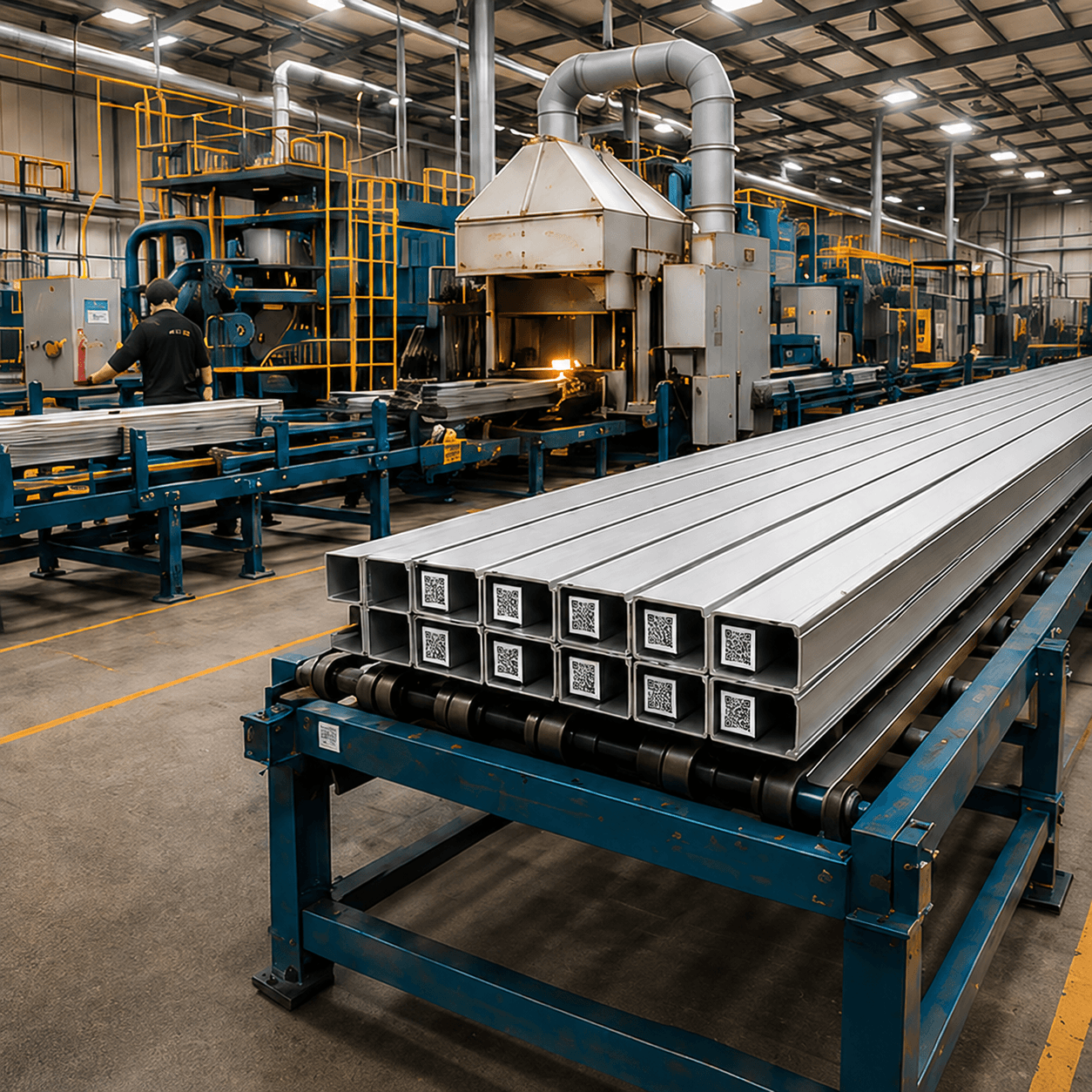 Raw material staged on the Modolux factory floor